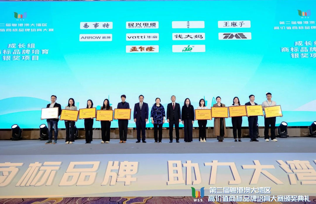 喜訊！民興電纜斬獲第二屆粵港澳大灣區(qū)高價(jià)值商標(biāo)品牌培育大賽銀獎(jiǎng)