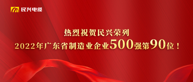 廣東省制造業(yè)企業(yè)500強榜單發(fā)布，民興躍居第90位！